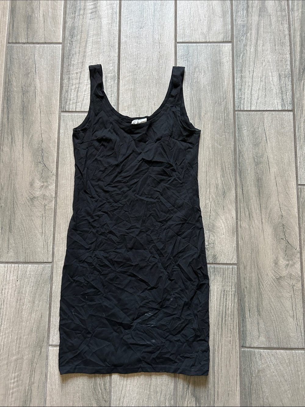 H&M Black Scoop Neck Mini Tank Dress